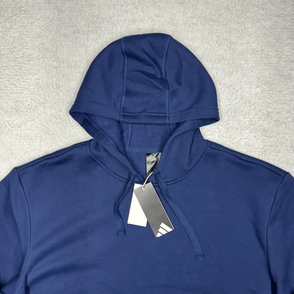 NWT Adidas Fleece Hoodie Hooded Sweater Blue Men's Size Medium